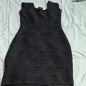 Elegant Black Textured Dress